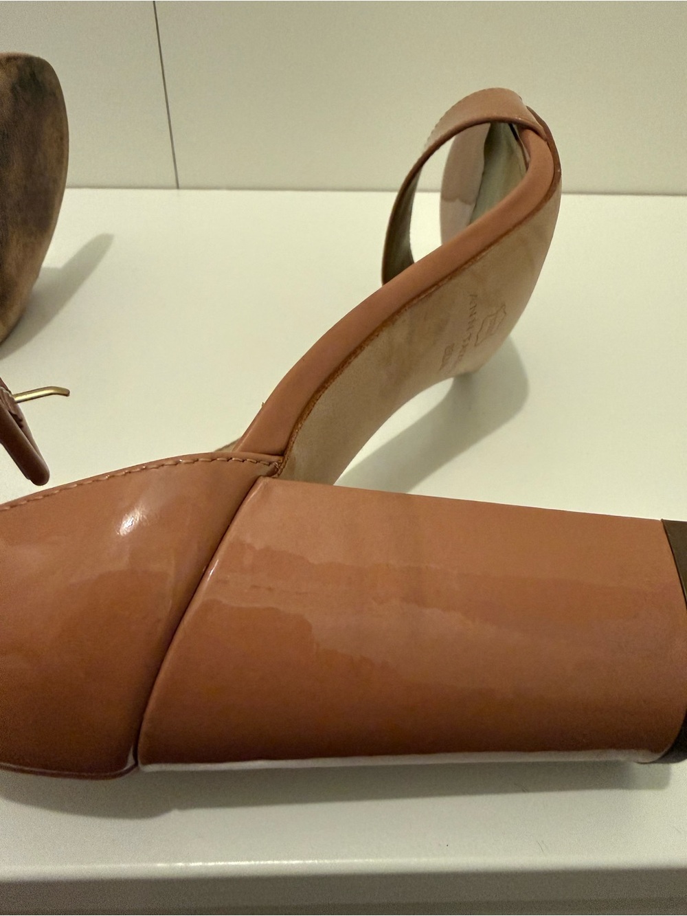 Ann Taylor Patent Leather Block Heel Sandals in Dusty Rose - Picture 10 of 11